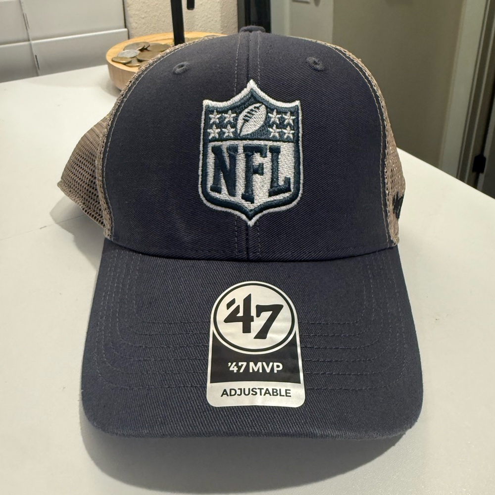 47’ NFL Navy and Tan Cap